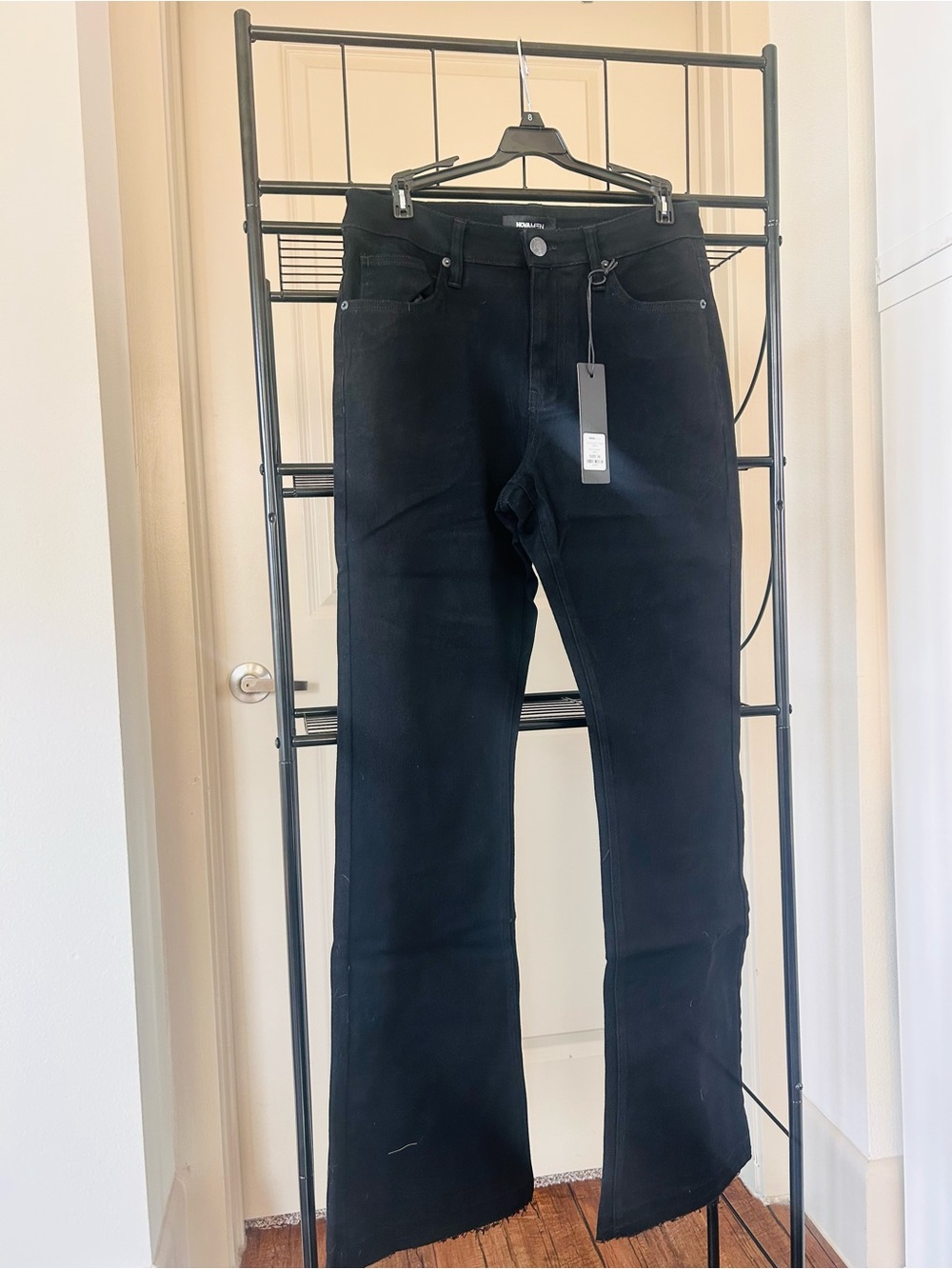 Fashion Nova Men's Black Bootcut Jeans